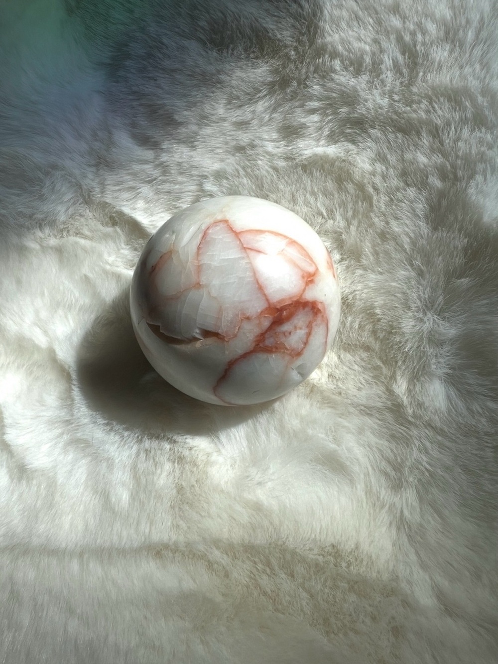 Red Vein Jasper Crystal Sphere 2” Polished Natural Stone sphere (imperfections)